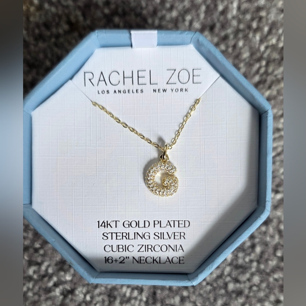 Rachel Zoe Letter "G" Necklace, 14K Gold Plated Sterling Silver